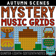 Autumn Mystery Music Grids - Quarter, Eighth, Sixteenth Notes Digital Resources Thumbnail